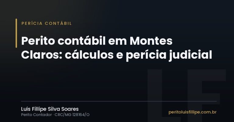 Capa do artigo: Perito contábil em Montes Claros: cálculos e perícia judicial