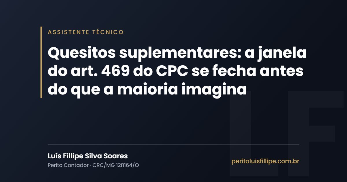 Capa do artigo: Quesitos suplementares: a janela do art. 469 do CPC se fecha antes do que a maioria imagina