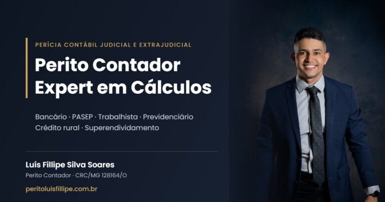 Luís Fillipe Silva Soares, perito contador CRC/MG 128164/O, perícia contábil judicial e extrajudicial