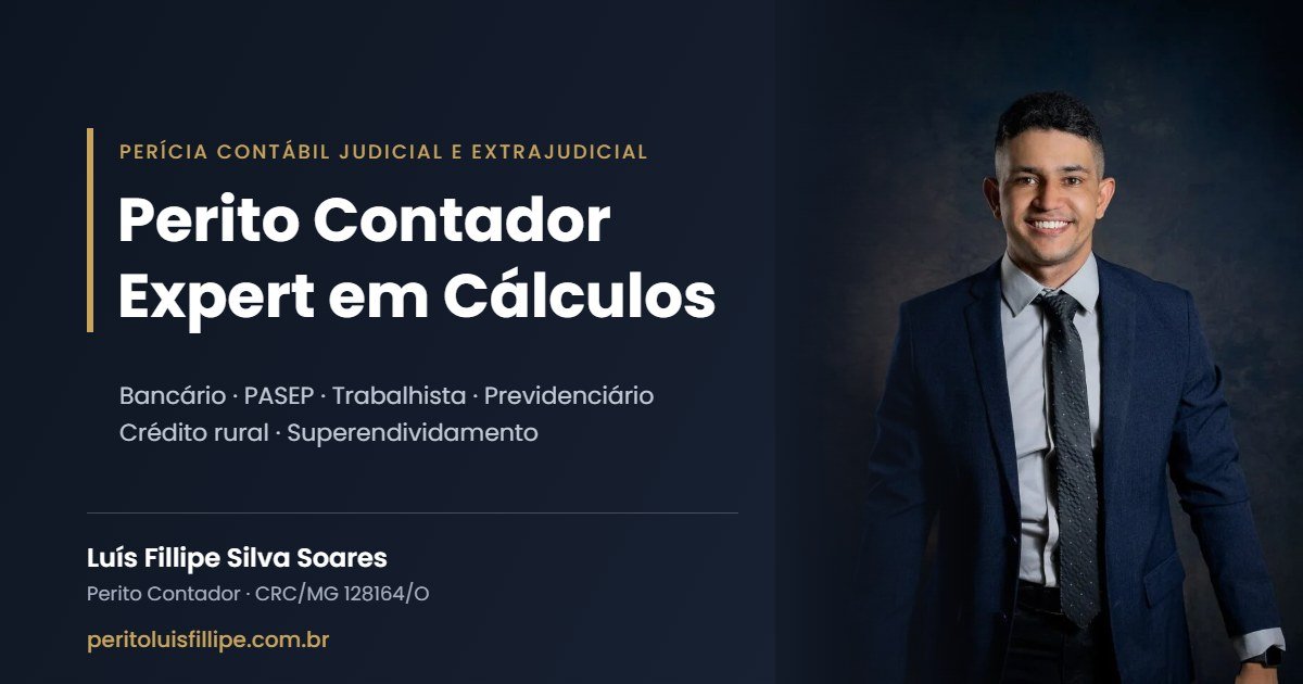 cálculo no superendividamento: perícia contábil de Luís Fillipe Soares, CRC/MG 128164