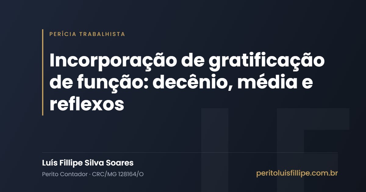 Incorporação de gratificação de função: decênio, média e reflexos